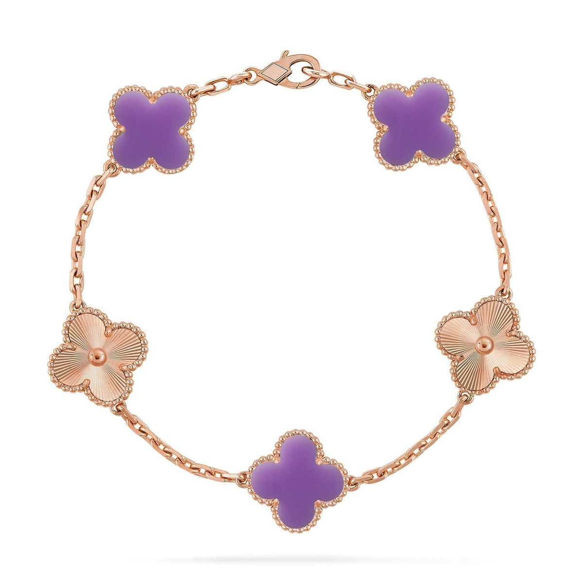 [⭐Shinejoy]CLOVER 5 MOTIF LIGHT PURPLE BRACELET COLLECTION