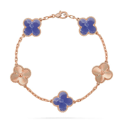[⭐Shinejoy]CLOVER 5 MOTIV ARMBAND KOLLEKTION MIT BLAUEN ADERN