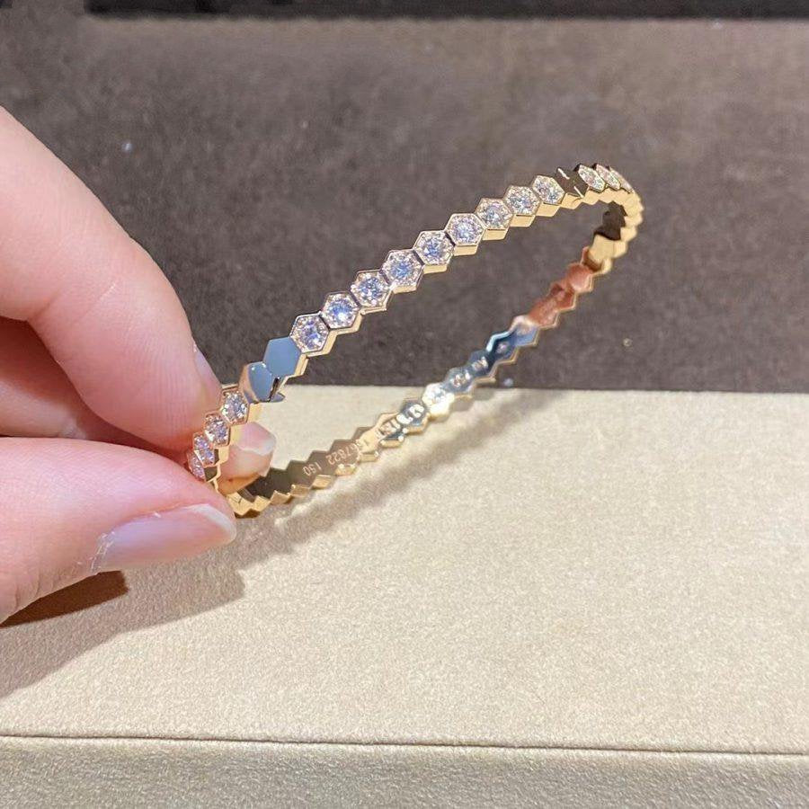 [⭐Shinejoy]BEE LOVE GOLDARMBAND VOLL DIAMANT