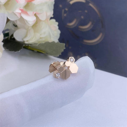[⭐Shinejoy]BEE LOVE ピンクゴールド ダイヤモンドピアス