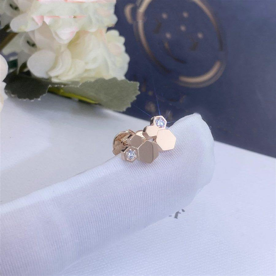 [⭐Shinejoy]BEE LOVE ピンクゴールド ダイヤモンドピアス