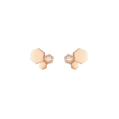 [⭐Shinejoy]BEE LOVE ピンクゴールド ダイヤモンドピアス