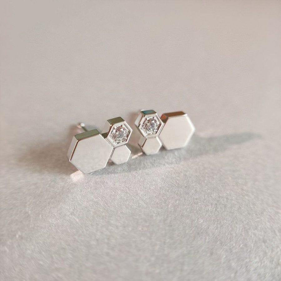 [⭐Shinejoy]BEE LOVE シルバーダイヤモンドピアス