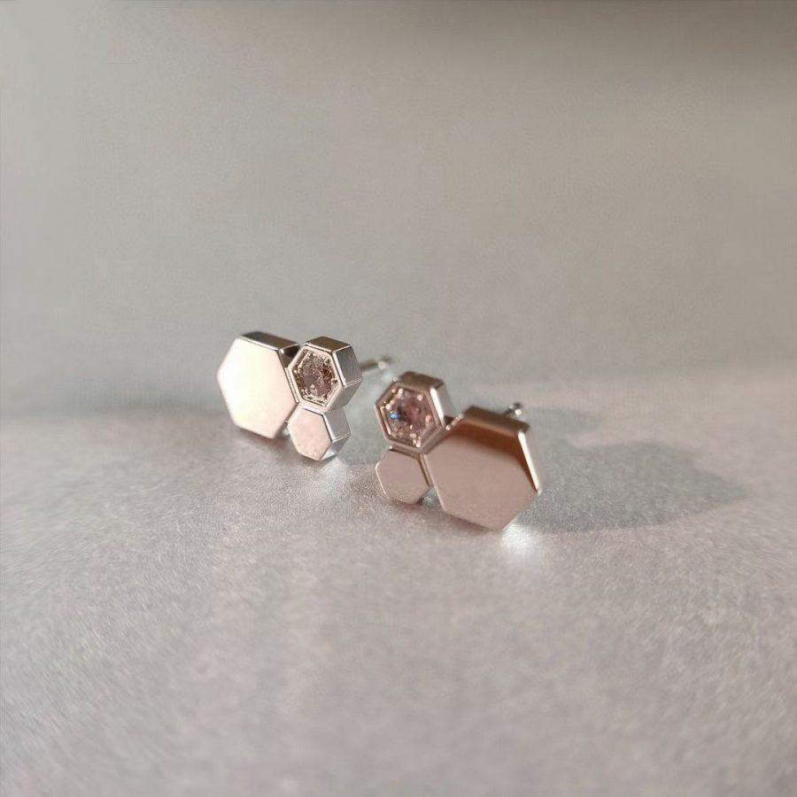 [⭐Shinejoy]BEE LOVE シルバーダイヤモンドピアス