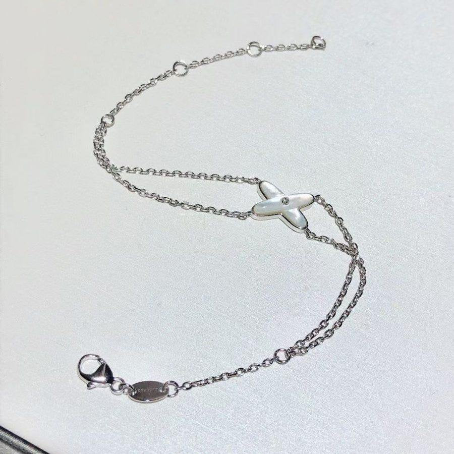 [⭐Shinejoy]JEUX BRACELET WHITE MOP SILVER 1 DIAMOND