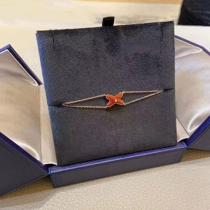 [⭐Shinejoy]JEUX BRACELET CARNELIAN PINK GOLD 1 DIAMOND