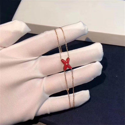 [⭐Shinejoy]JEUX BRACELET CARNELIAN PINK GOLD 1 DIAMOND