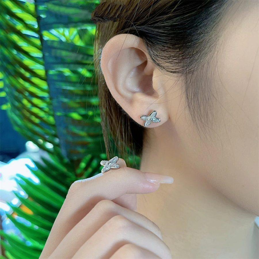 [⭐Shinejoy]シルバーダイヤモンドピアス