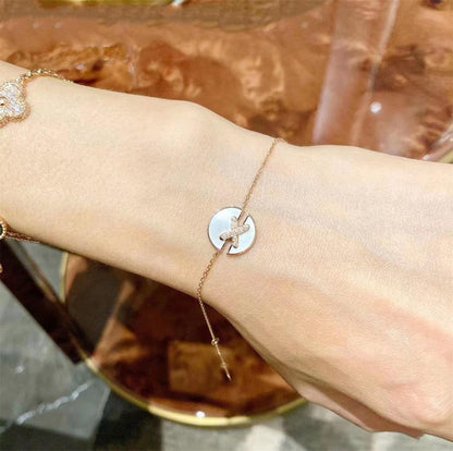 [⭐Shinejoy]JEUX DE BRACELET MOP PINK GOLD DIAMONDS