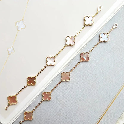 [⭐Shinejoy] CLOVER 5 MOTIFS PINK MOP ブレスレットコレクション
