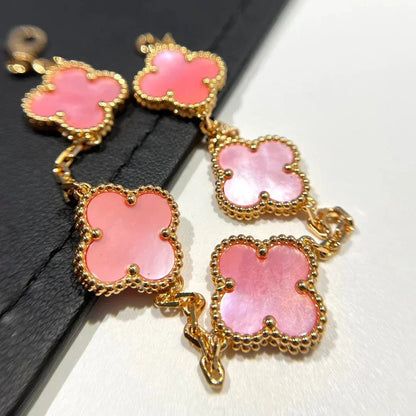 [⭐Shinejoy] CLOVER 5 MOTIFS PINK MOP ブレスレットコレクション