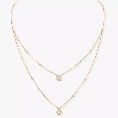 [⭐Shinejoy]Diamond Necklace My Twin 2 Rows