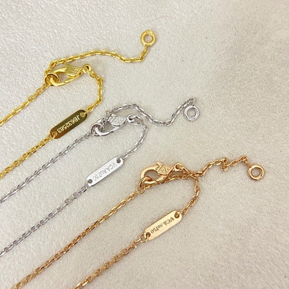 [⭐Shinejoy]NEW 15MM PURPLE SAND-GOLD FOUR-LEAF CLOVER NECKLACE