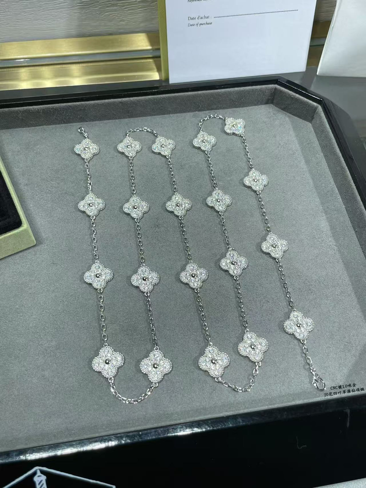 [⭐Shinejoy]クローバー 20モチーフ フルダイヤモンド ネックレス