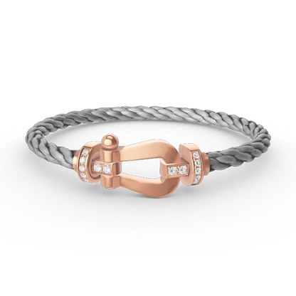 [⭐Shinejoy]FORCE LARGE HORSESHOE HALF DIAMOND BRACELET ROSE GOLD
