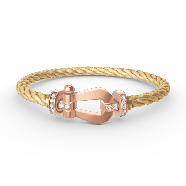 [⭐Shinejoy]FORCE LARGE HORSESHOE HALF DIAMOND BRACELET ROSE GOLD