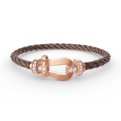 [⭐Shinejoy]FORCE LARGE HORSESHOE HALF DIAMOND BRACELET ROSE GOLD