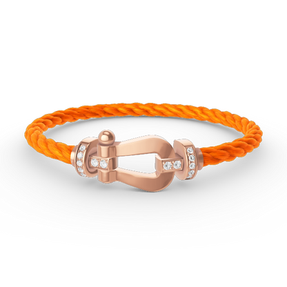[⭐Shinejoy]FORCE LARGE HORSESHOE HALF DIAMOND BRACELET ROSE GOLD