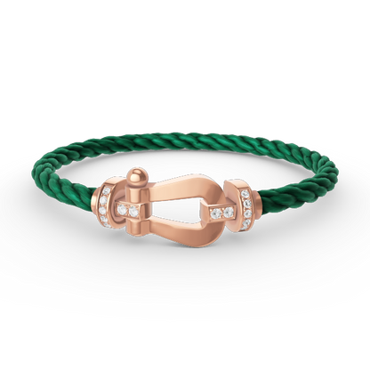 [⭐Shinejoy]FORCE LARGE HORSESHOE HALF DIAMOND BRACELET ROSE GOLD