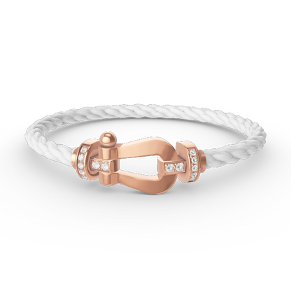[⭐Shinejoy]FORCE LARGE HORSESHOE HALF DIAMOND BRACELET ROSE GOLD