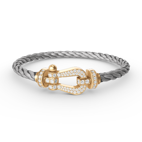 [⭐Shinejoy]FORCE LARGE HORSESHOE FULL DIAMOND BRACELET GOLD