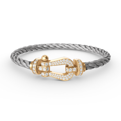 [⭐Shinejoy]FORCE LARGE HORSESHOE FULL DIAMOND BRACELET GOLD
