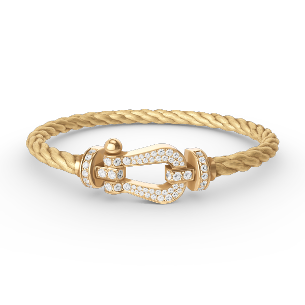 [⭐Shinejoy]FORCE LARGE HORSESHOE FULL DIAMOND BRACELET GOLD