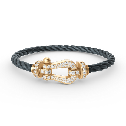 [⭐Shinejoy]FORCE LARGE HORSESHOE FULL DIAMOND BRACELET GOLD
