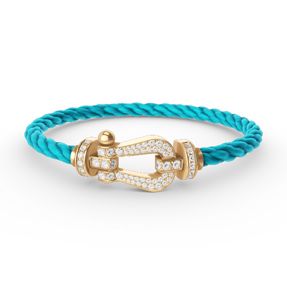 [⭐Shinejoy]FORCE LARGE HORSESHOE FULL DIAMOND BRACELET GOLD