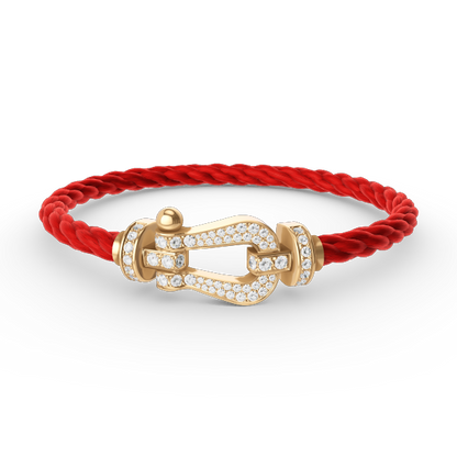 [⭐Shinejoy]FORCE LARGE HORSESHOE FULL DIAMOND BRACELET GOLD