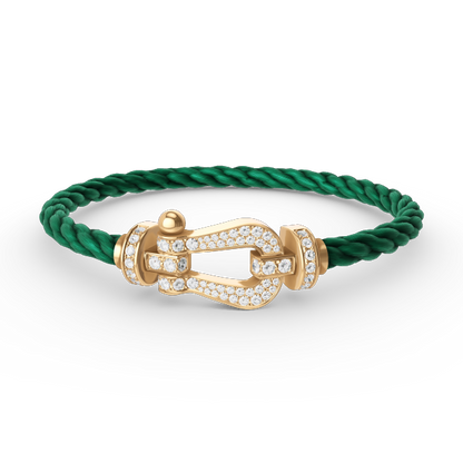 [⭐Shinejoy]FORCE LARGE HORSESHOE FULL DIAMOND BRACELET GOLD