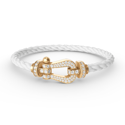 [⭐Shinejoy]FORCE LARGE HORSESHOE FULL DIAMOND BRACELET GOLD