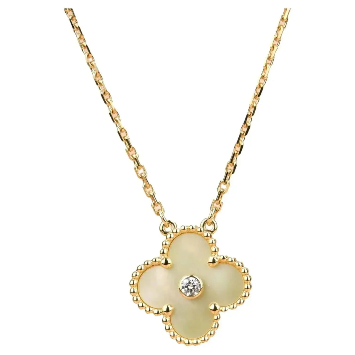 [⭐Shinejoy]CLOVER 15MM ダイヤモンド ゴールド マザーオブパール ネックレス