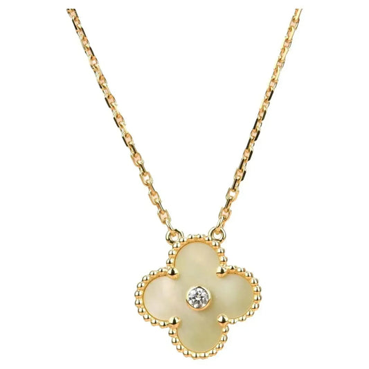 [⭐Shinejoy]CLOVER 15MM DIAMOND GOLD MOTHER OF PEARL NECKLACE