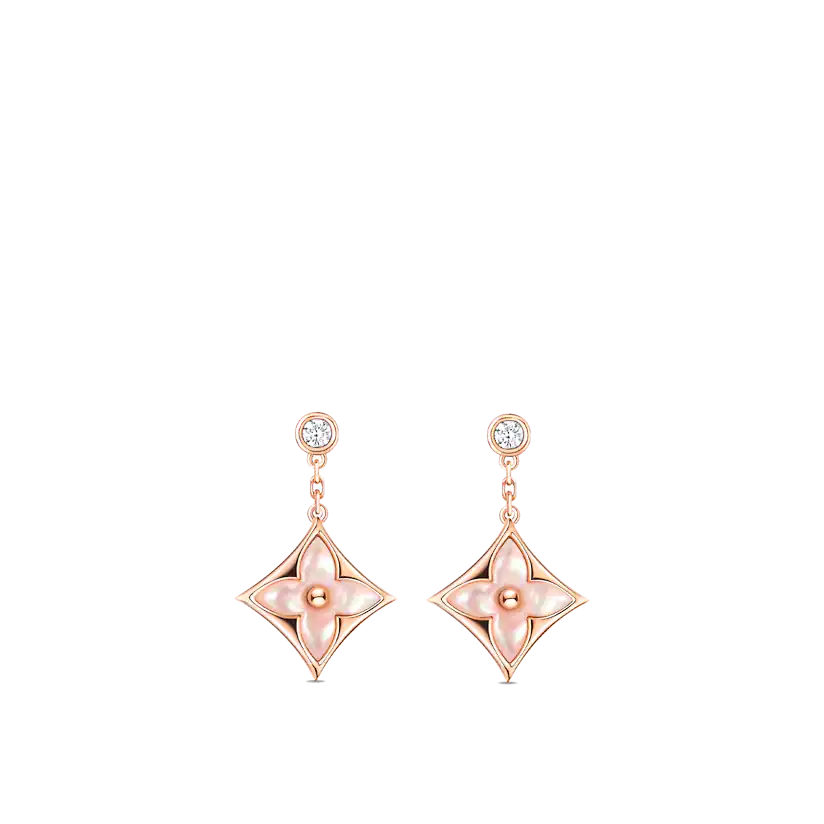 [⭐Shinejoy]DOPPELSTERN ROSÉGOLD MOP HÄNGE OHRRINGE