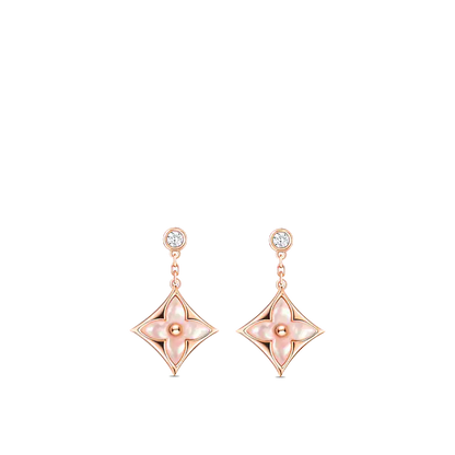 [⭐Shinejoy]DOPPELSTERN ROSÉGOLD MOP HÄNGE OHRRINGE