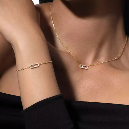 [⭐Shinejoy]Diamond Necklace Move Uno
