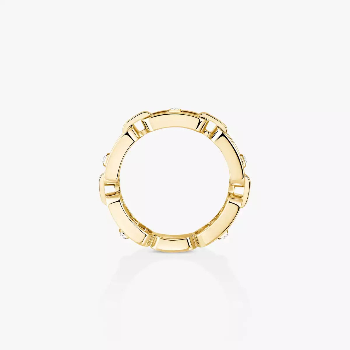 [⭐Shinejoy]Move Link Pave_-Set Diamond Ring in Gold