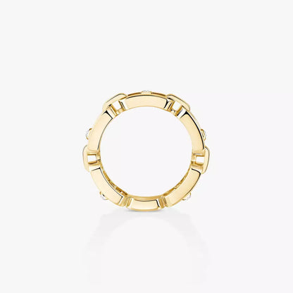 [⭐Shinejoy]Move Link Pave_-Set Diamond Ring in Gold
