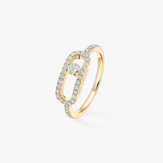 [⭐Shinejoy]Move Uno Diamond Ring in Gold