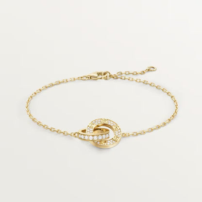 [⭐Shinejoy]LOVE DOPPELRING-ARMBAND MIT VOLLBESATZ
