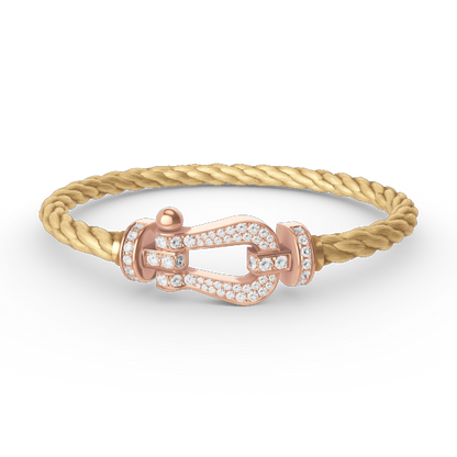 [⭐Shinejoy]FORCE LARGE HORSESHOE FULL DIAMOND BRACELET ROSE GOLD