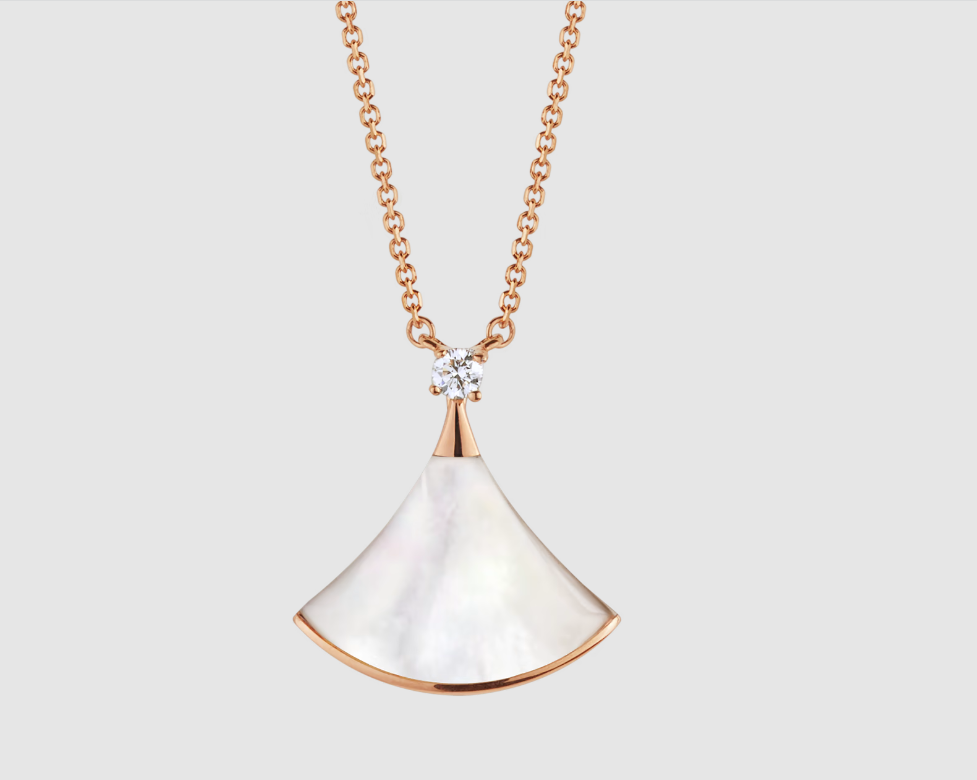 [⭐Shinejoy]DREAM HALSKETTE WEISSES PERLMUTT ROSÉGOLD 1 DIAMANT