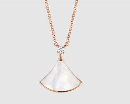 [⭐Shinejoy]DREAM HALSKETTE WEISSES PERLMUTT ROSÉGOLD 1 DIAMANT