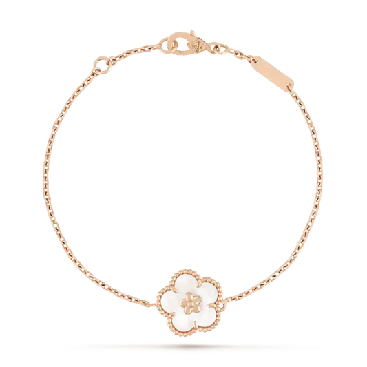 [⭐Shinejoy]ラッキーホワイトモップ 梅の花 ブレスレット