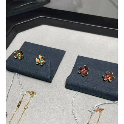 [⭐Shinejoy]フリヴォル フラワー ピンク ピアス