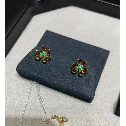 [⭐Shinejoy]フリヴォル フラワー マラカイト ピアス