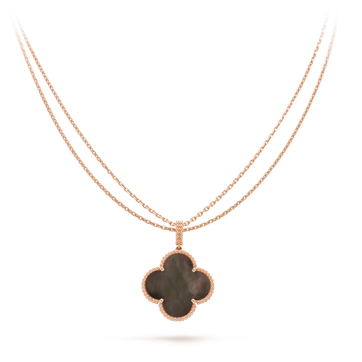 [⭐Shinejoy]CLOVER 25MM ゴールド ダークMOP ビッグクローバーネックレス