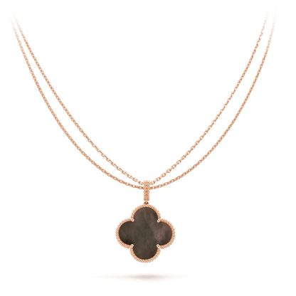 [⭐Shinejoy]CLOVER 25MM ゴールド ダークMOP ビッグクローバーネックレス