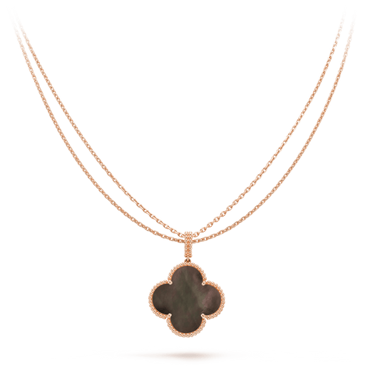 [⭐Shinejoy]CLOVER 25MM ゴールド ダークMOP ビッグクローバーネックレス
